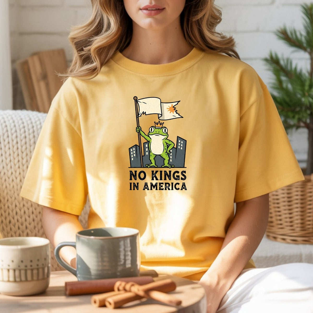 No Kings in America Frog T-Shirt – Rebellious Cartoon product image 31