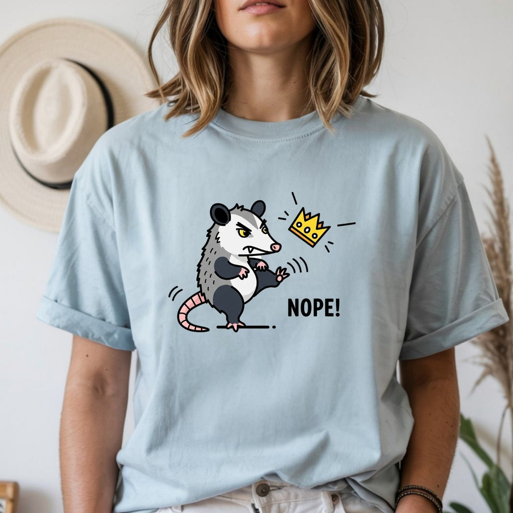 Nope Possum T-Shirt – No Kings Funny Graphic Tee – Grumpy product image 14