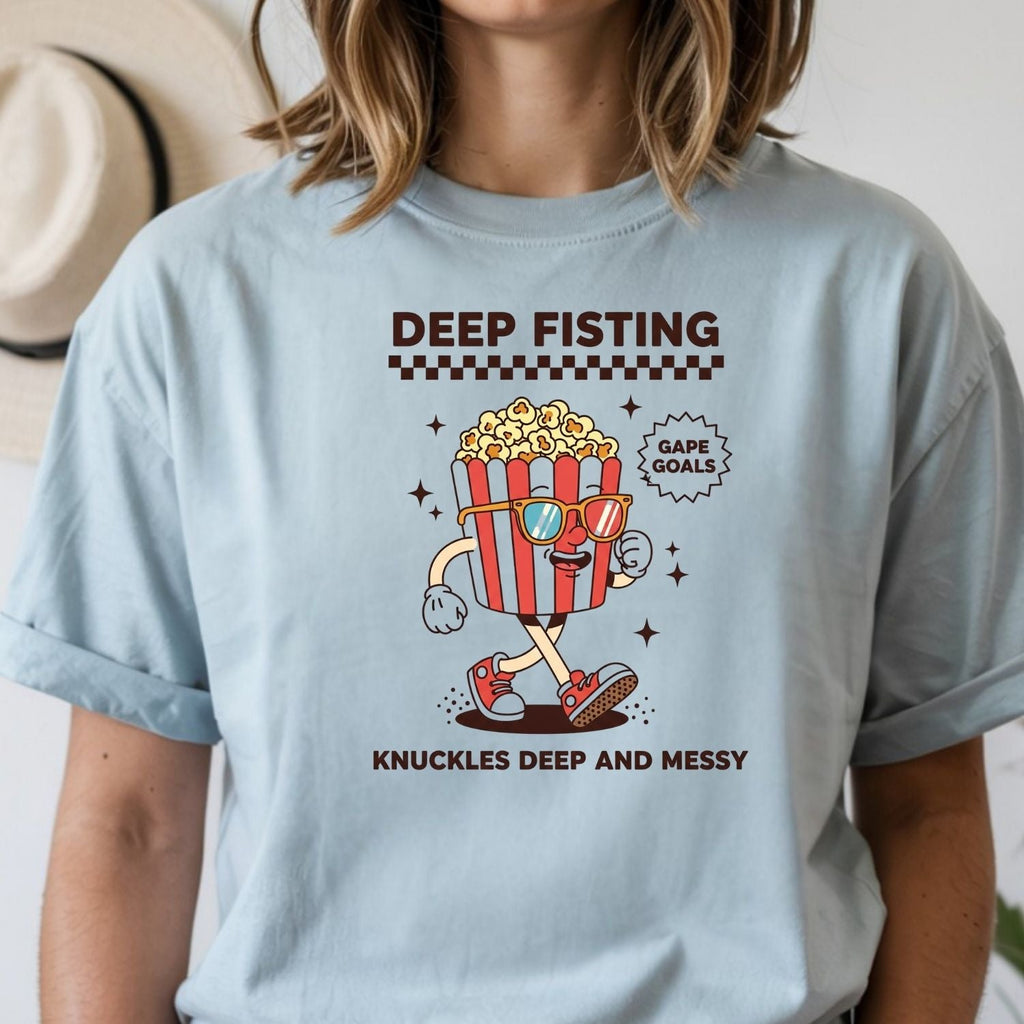 Funny Deep Fisting Popcorn T-Shirt - Retro Humor Tee product image 11