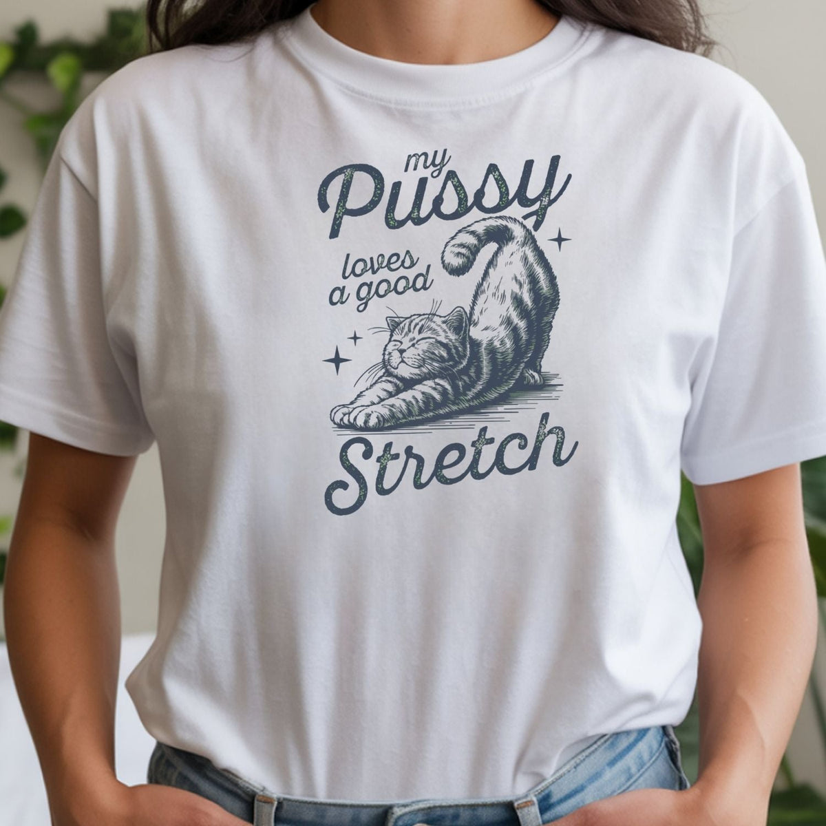 Cheeky Cat Shirt – Funny Stretching Tee, Retro Humor Gift product image 13