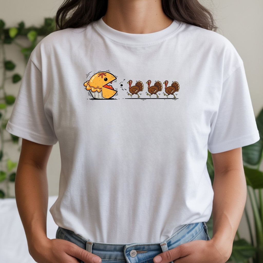 Funny Thanksgiving Shirt – Retro Pumpkin Pie Chasing Turkey product image 22