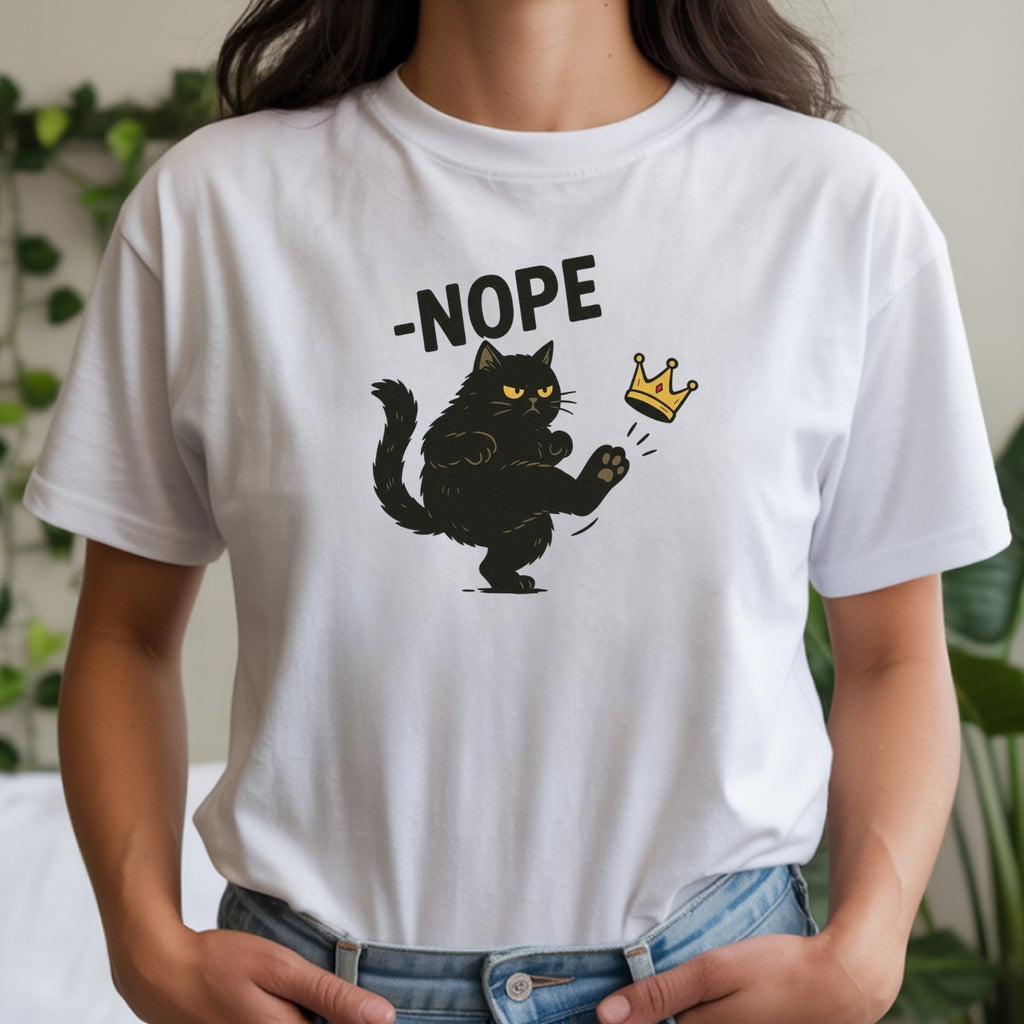 No Kings in America Black Cat Shirt – Funny Political Meme product image 14