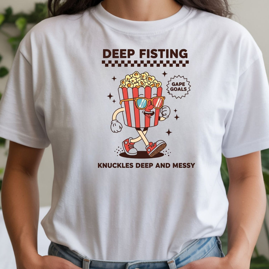 Funny Deep Fisting Popcorn T-Shirt - Retro Humor Tee product image 12