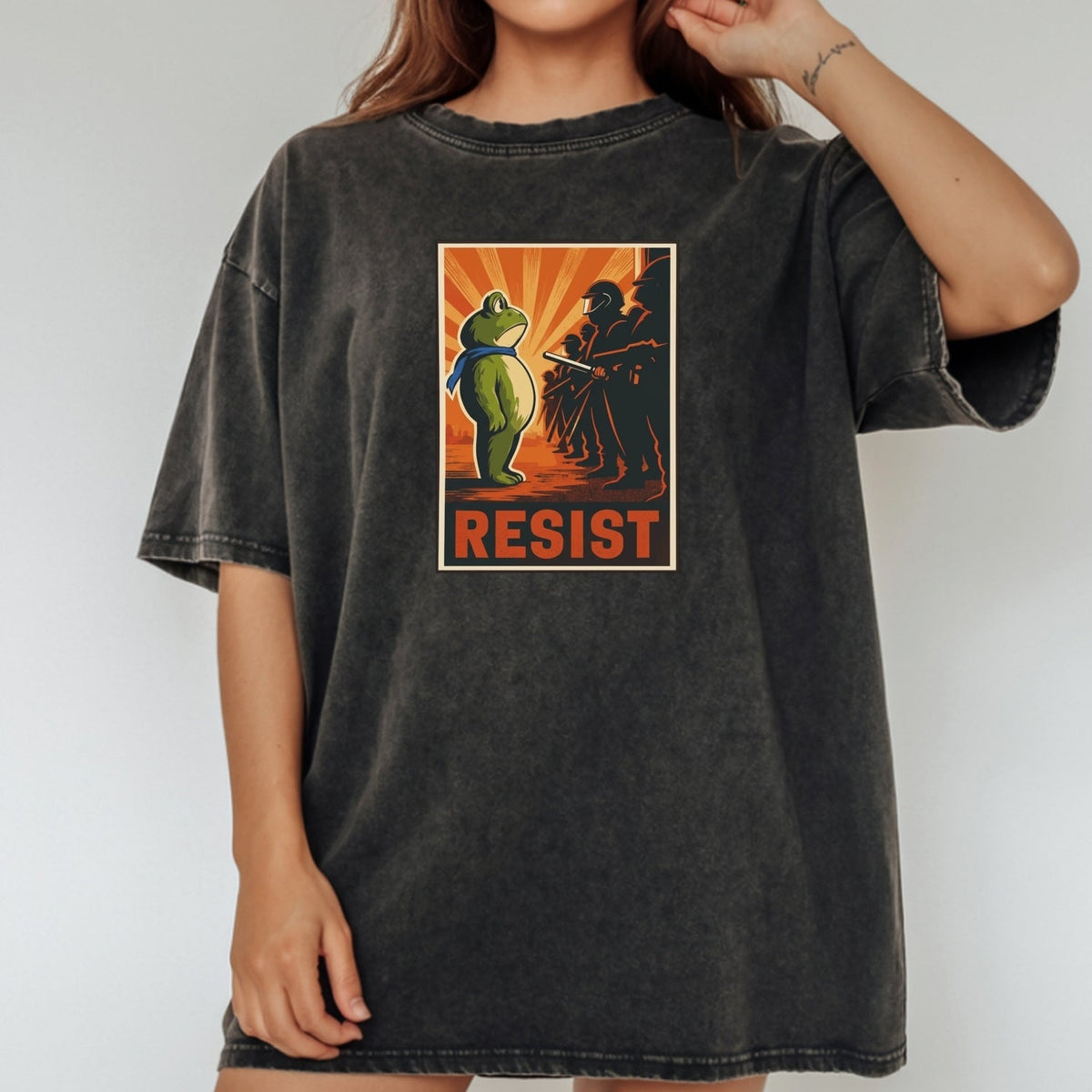 Portland Frog Shirt – Funny Rebel Graphic Tee – No Kings in product image 24