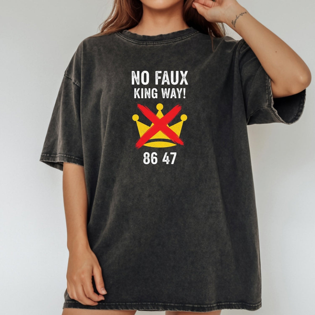 No Faux King Way 8647 Tee – Witty Wordplay Graphic Shirt product image 18