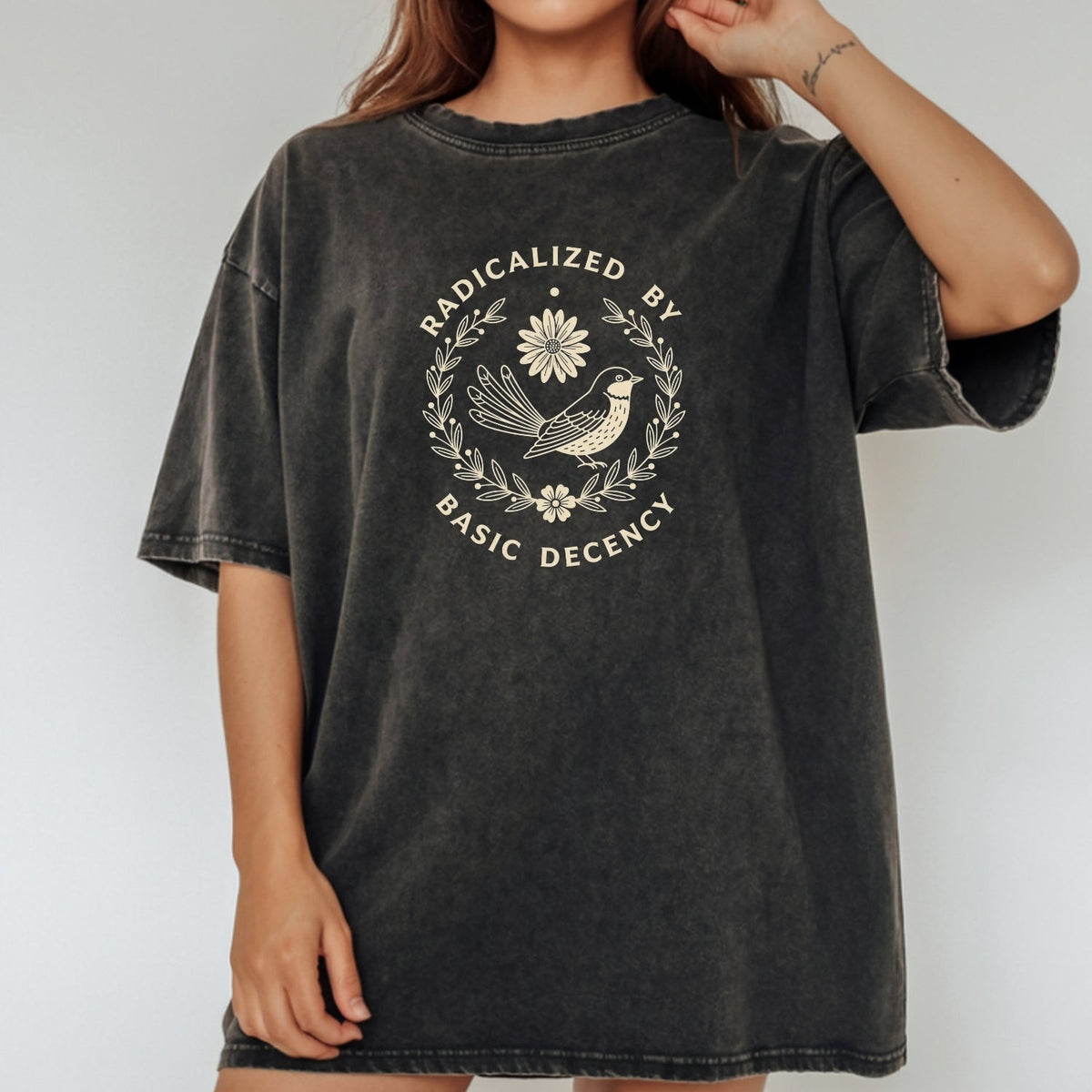 Radicalized by Basic Decency Shirt – Unisex Comfort Tee – product image 15