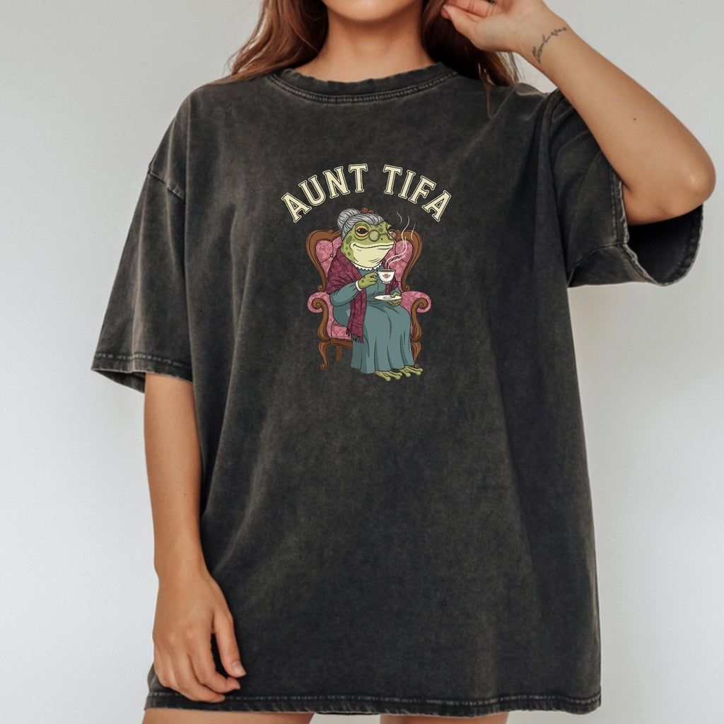 Funny Aunt Tifa T-Shirt – Frog Meme Humor Graphic Tee product image 11
