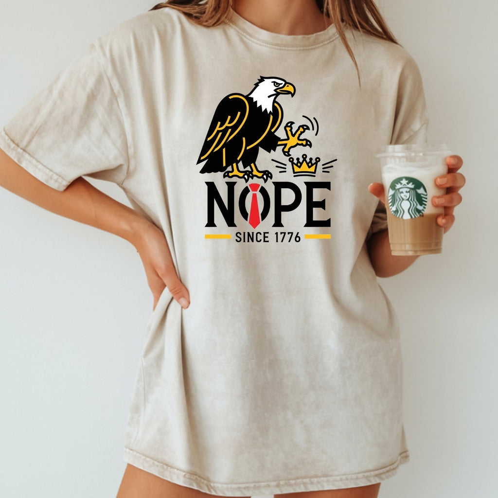 No Kings in America Shirt – Bald Eagle Graphic Tee – Funny product image 13