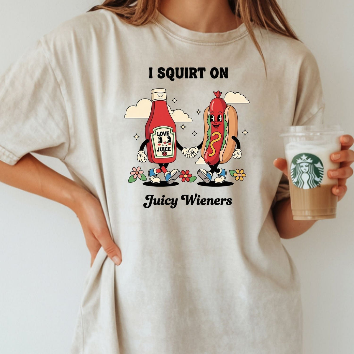 Funny I Squirt On Juicy Wieners Graphic Tee - Hot Dog Meme product image 14