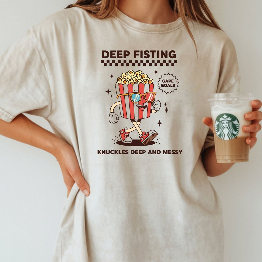 Funny Deep Fisting Popcorn T-Shirt - Retro Humor Tee product image 13