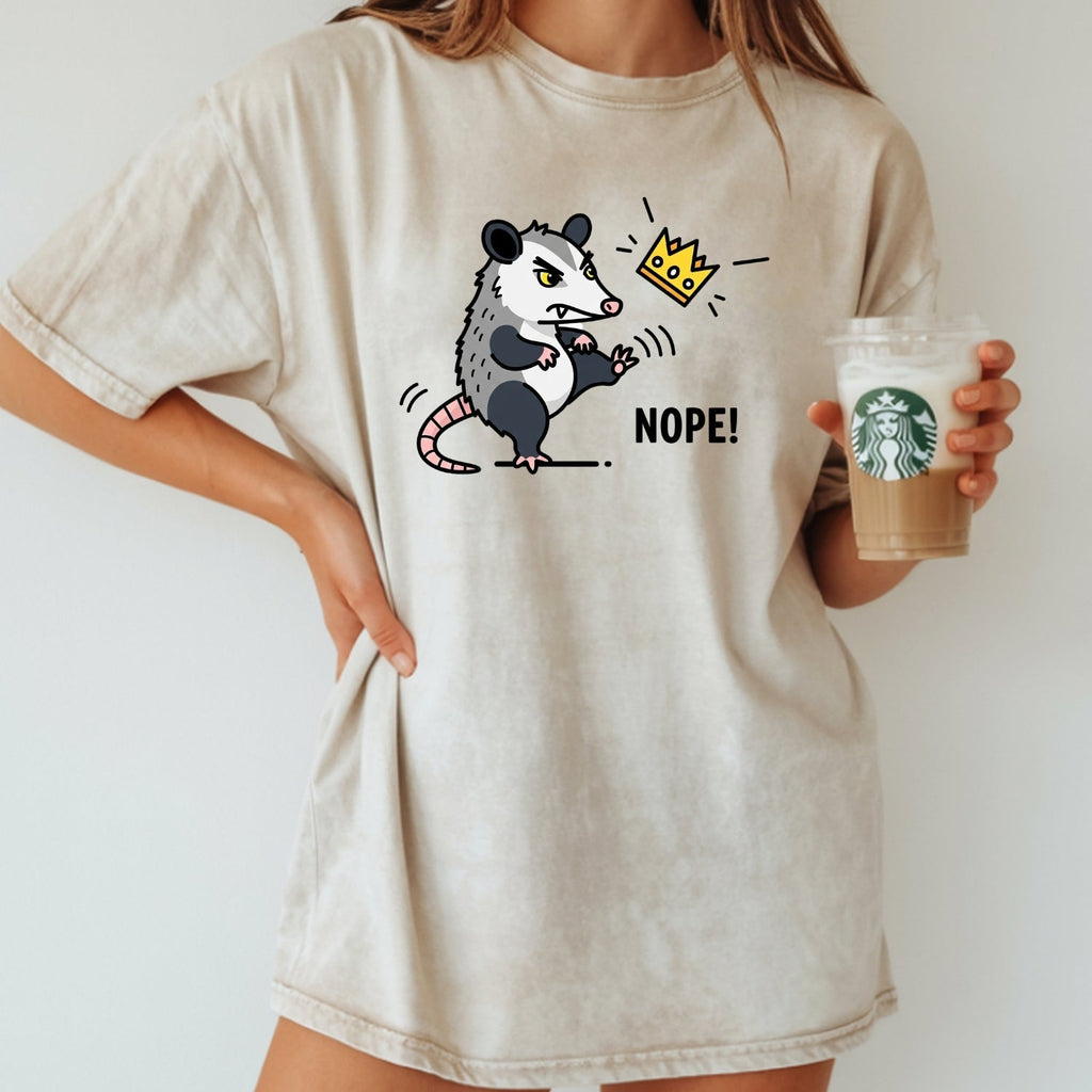 Nope Possum T-Shirt – No Kings Funny Graphic Tee – Grumpy product image 16