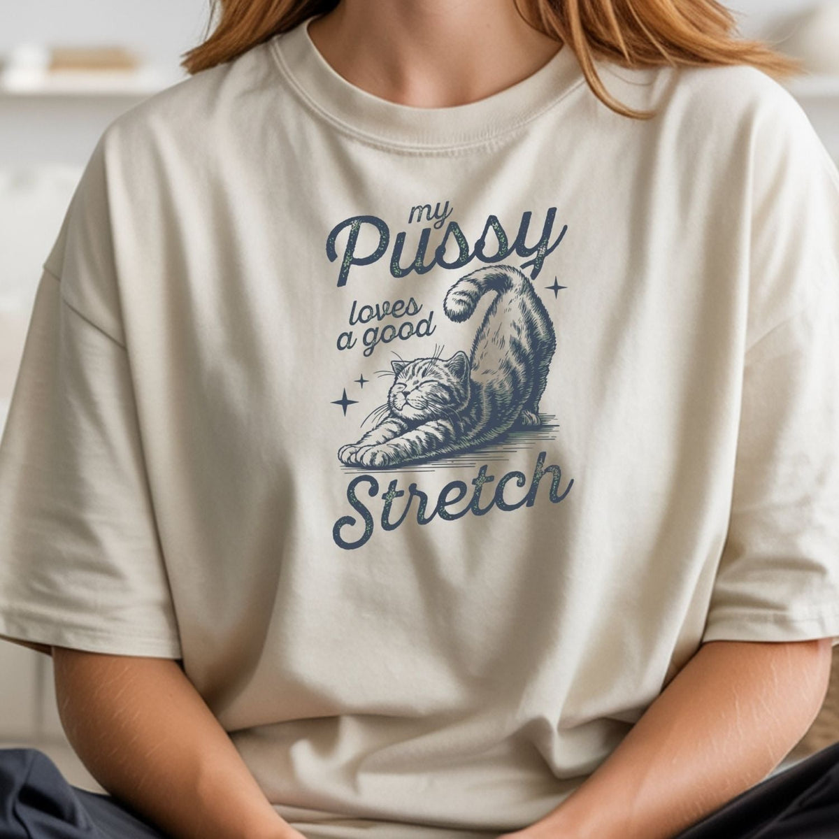 Cheeky Cat Shirt – Funny Stretching Tee, Retro Humor Gift product image 15