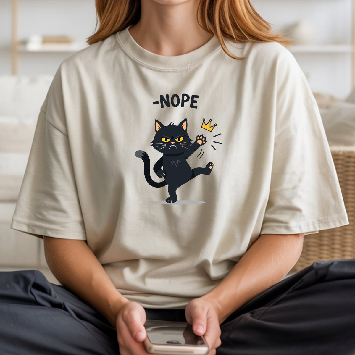 No Kings in America Black Cat T-Shirt – Funny Patriotic product image 17