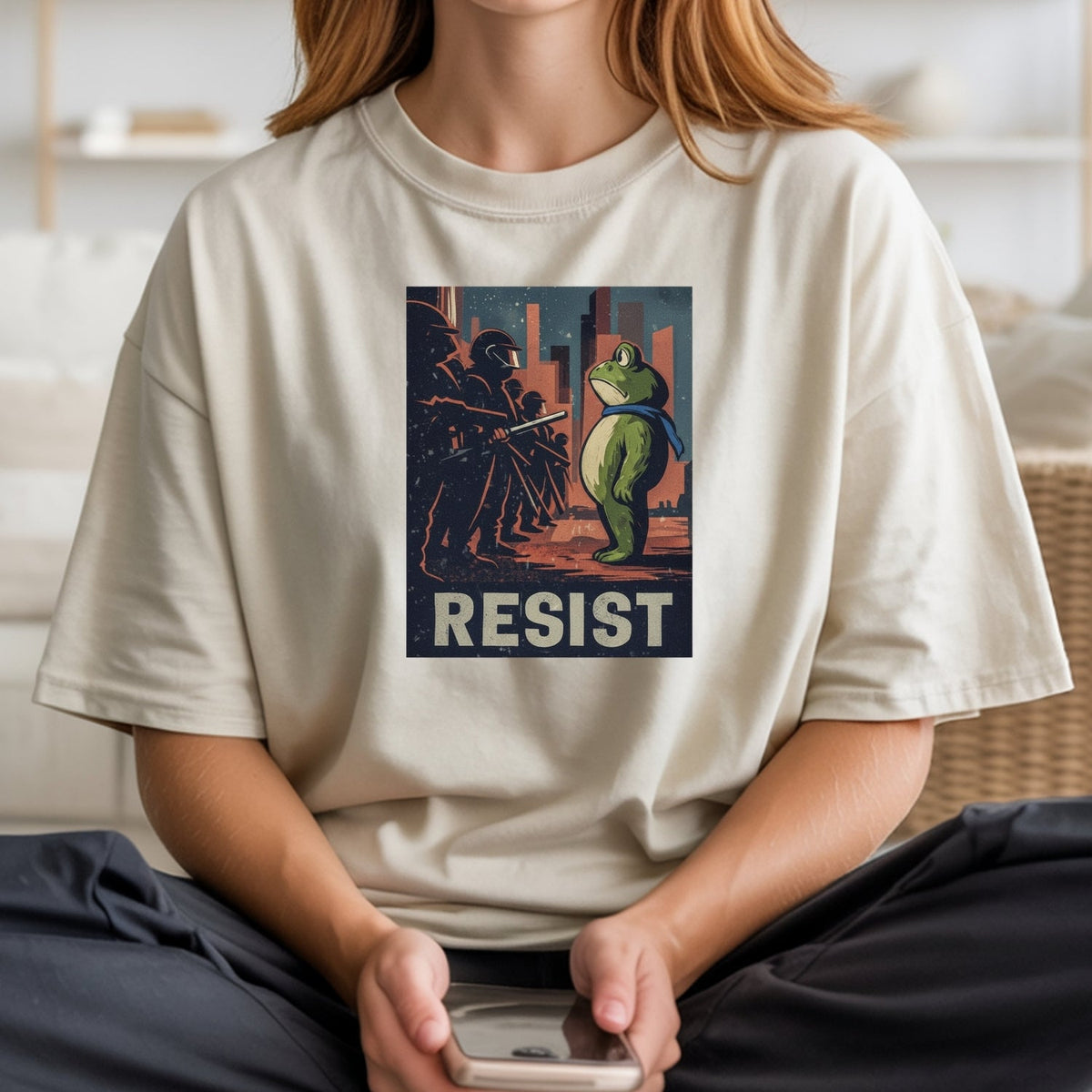 Resist Portland Frog Shirt – Funny Rebel Graphic Tee – No product image 25