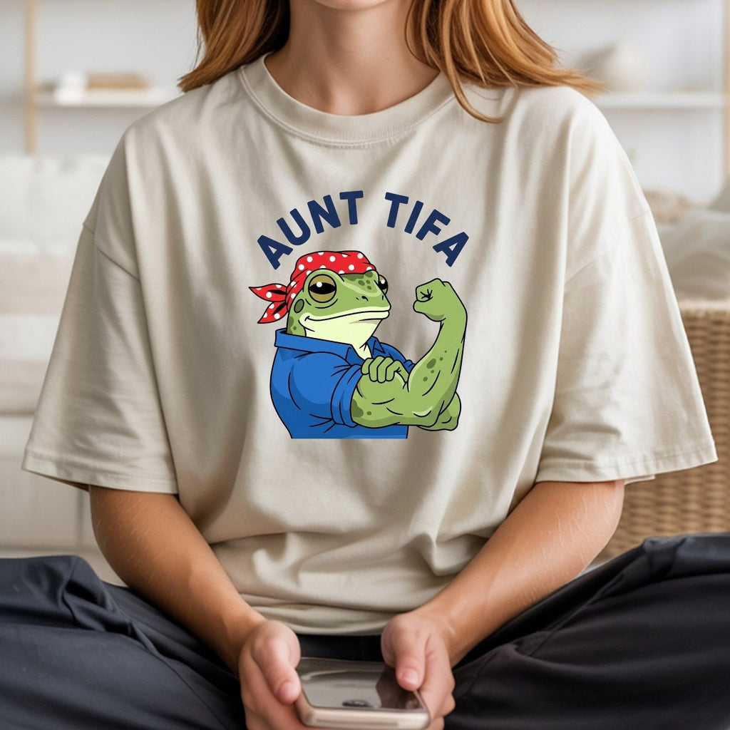 Aunt Tifa Resist Frog T-Shirt – Humorous Graphic Tee for product image 15