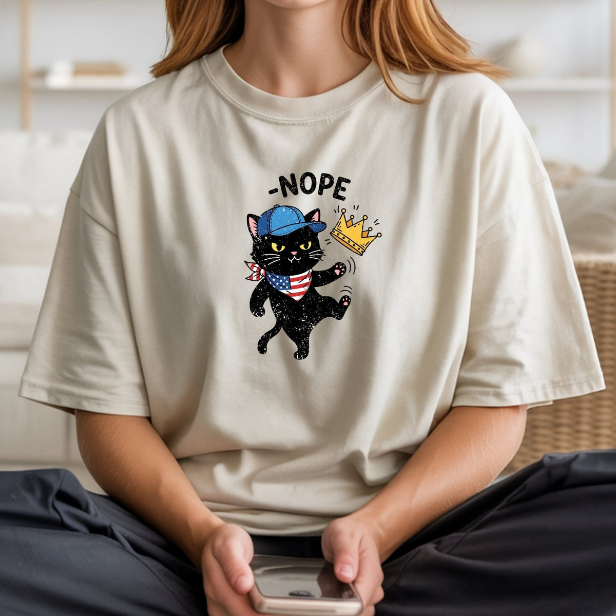 No Kings Shirt – Black Cat Parody Tee – Funny Democracy product image 17