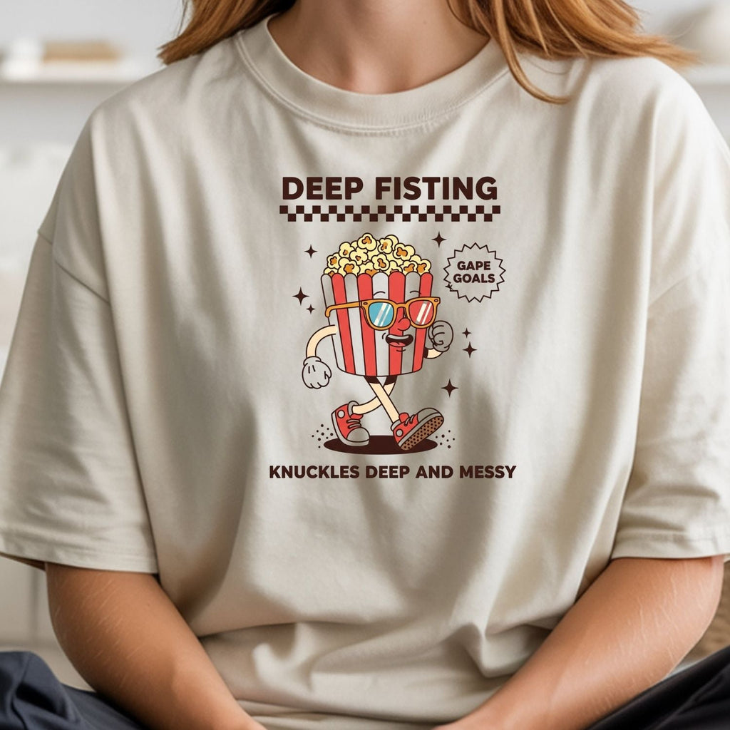 Funny Deep Fisting Popcorn T-Shirt - Retro Humor Tee product image 14