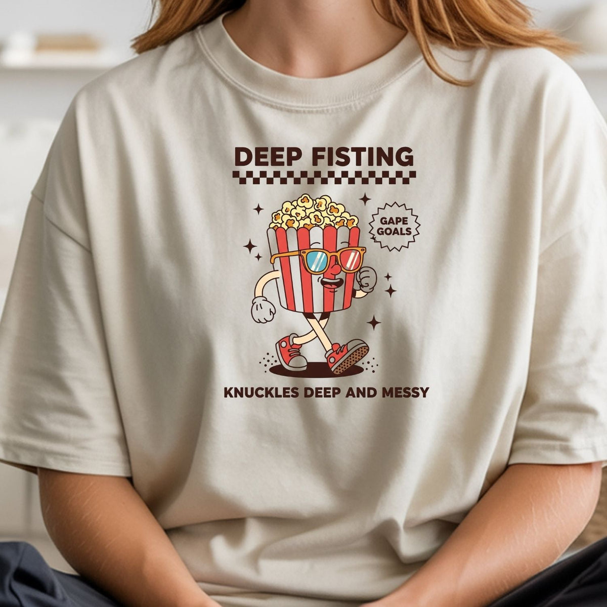 Funny Deep Fisting Popcorn T-Shirt - Retro Humor Tee product image 14