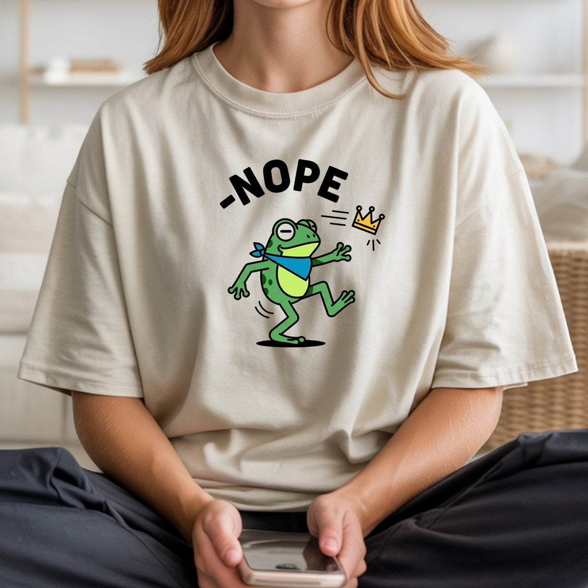 No Kings Streetwear T-Shirt – Frog Graphic Cotton Top for product image 20