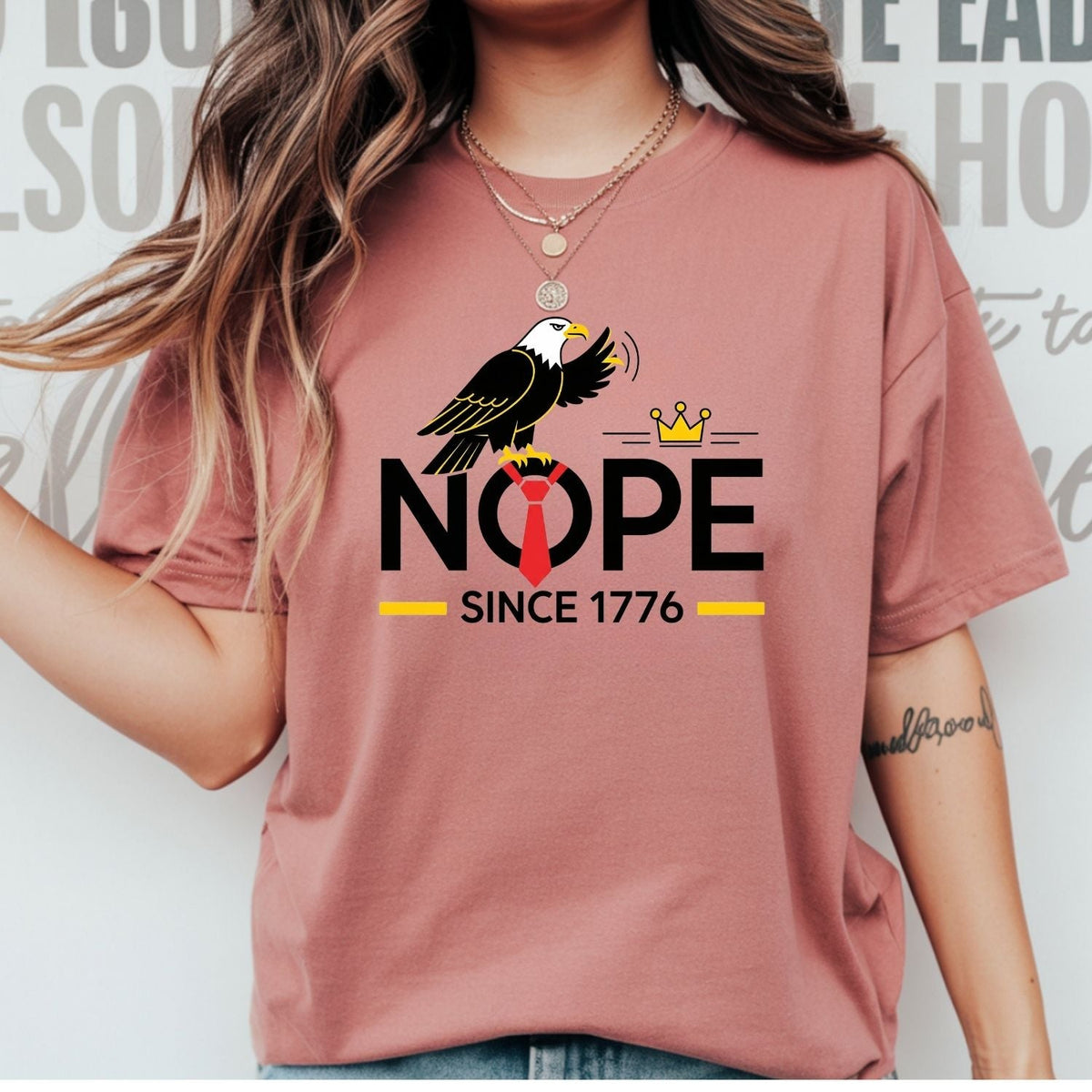 Bald Eagle NOPE Since 1776 T-Shirt – No Kings in America product image 11