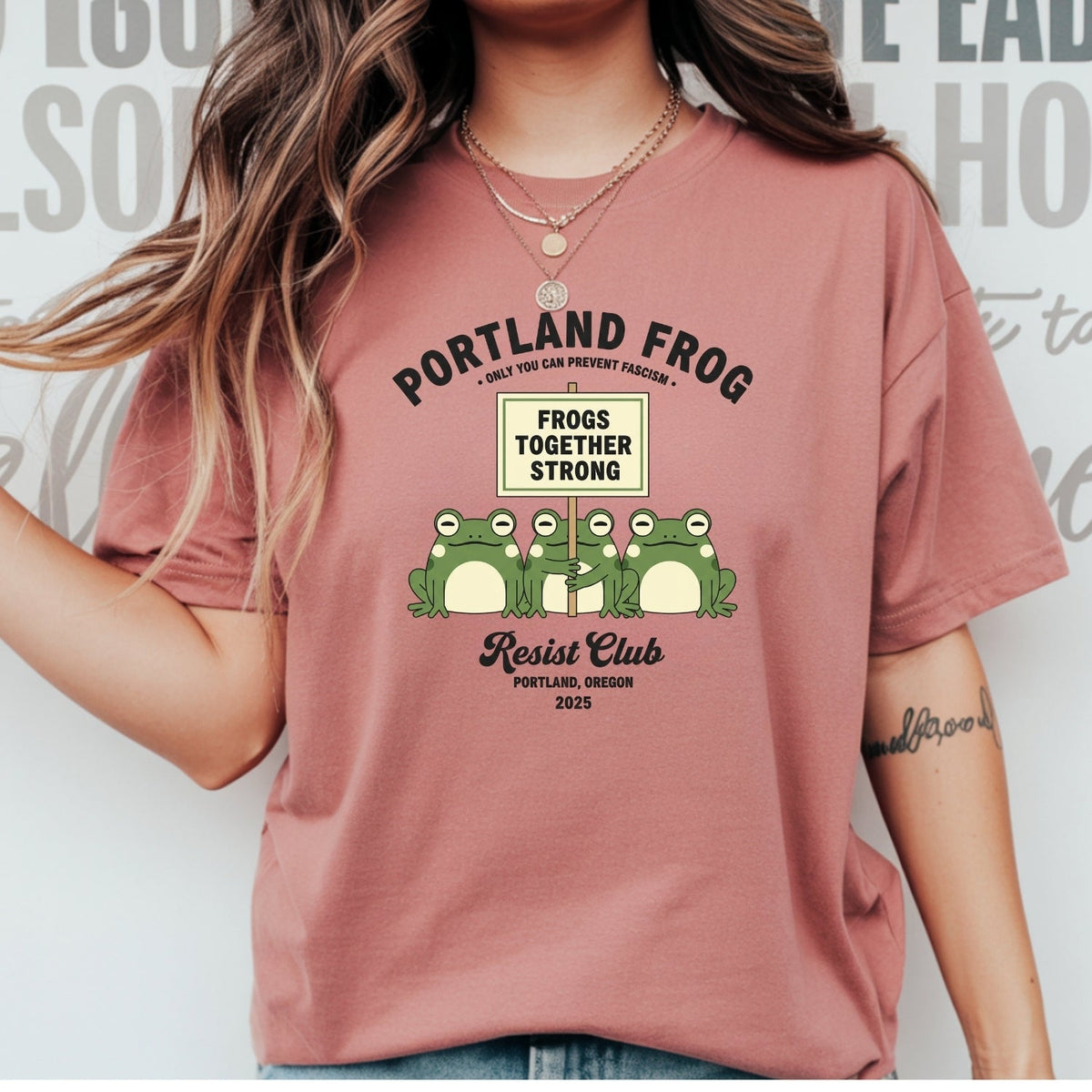 Funny Portland Frog Strong Together Tee – Rebellious Meme product image 10