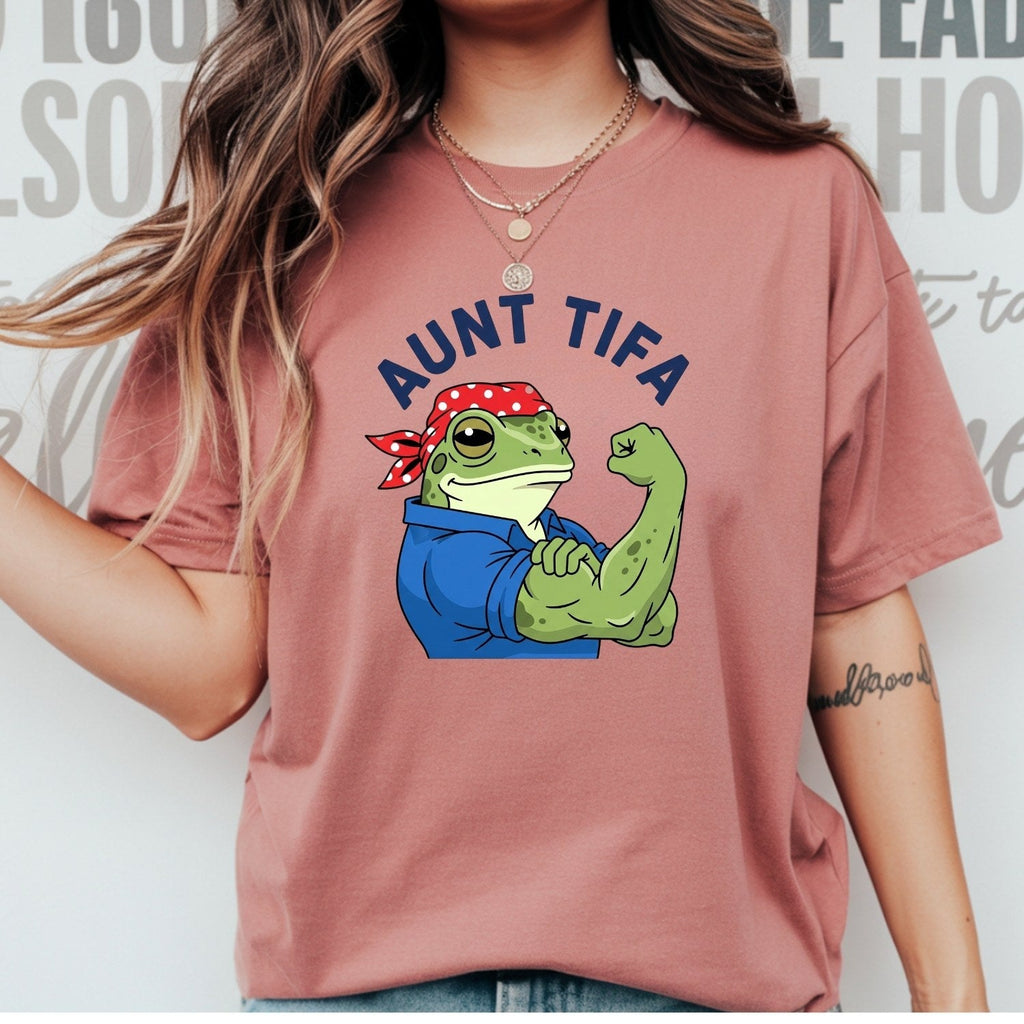 Aunt Tifa Resist Frog T-Shirt – Humorous Graphic Tee for product image 16