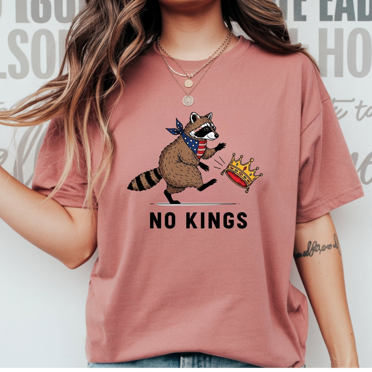 No Kings Raccoon Graphic T-Shirt - Freedom and Independence product image 13