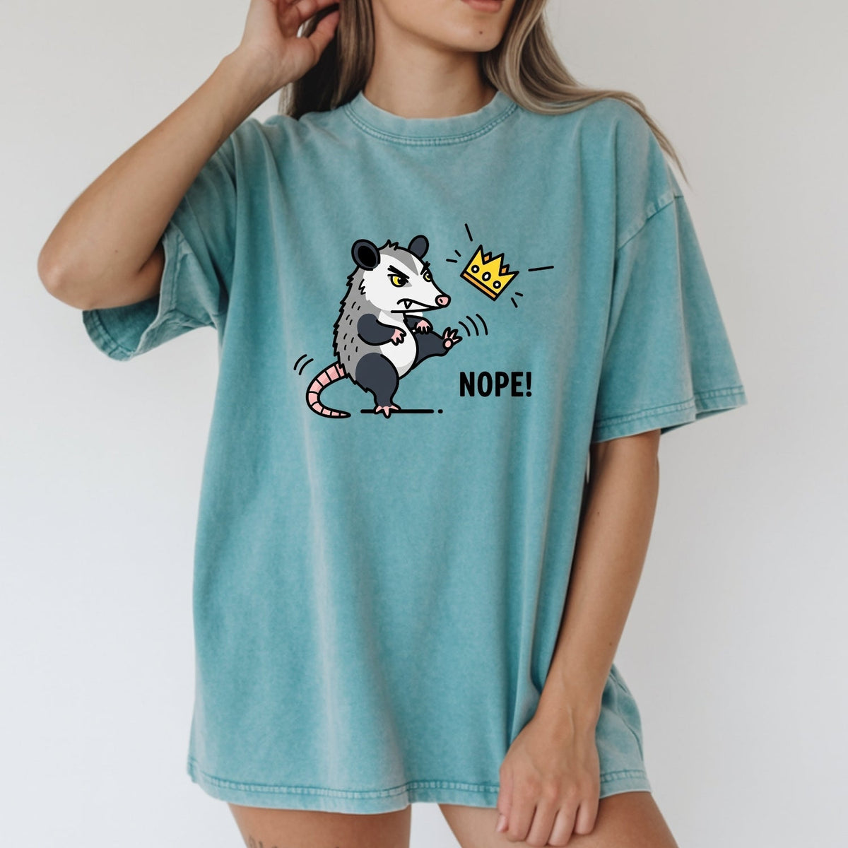 Nope Possum T-Shirt – No Kings Funny Graphic Tee – Grumpy product image 19