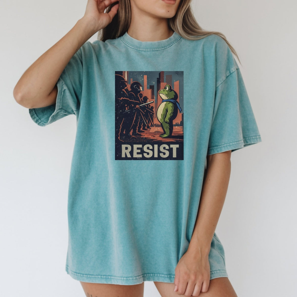 Resist Portland Frog Shirt – Funny Rebel Graphic Tee – No product image 28