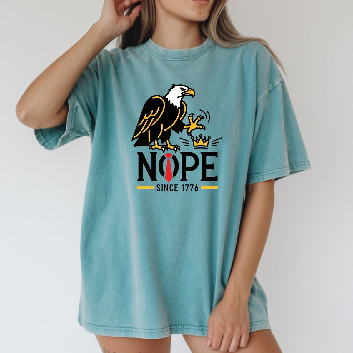 No Kings in America Shirt – Bald Eagle Graphic Tee – Funny product image 14