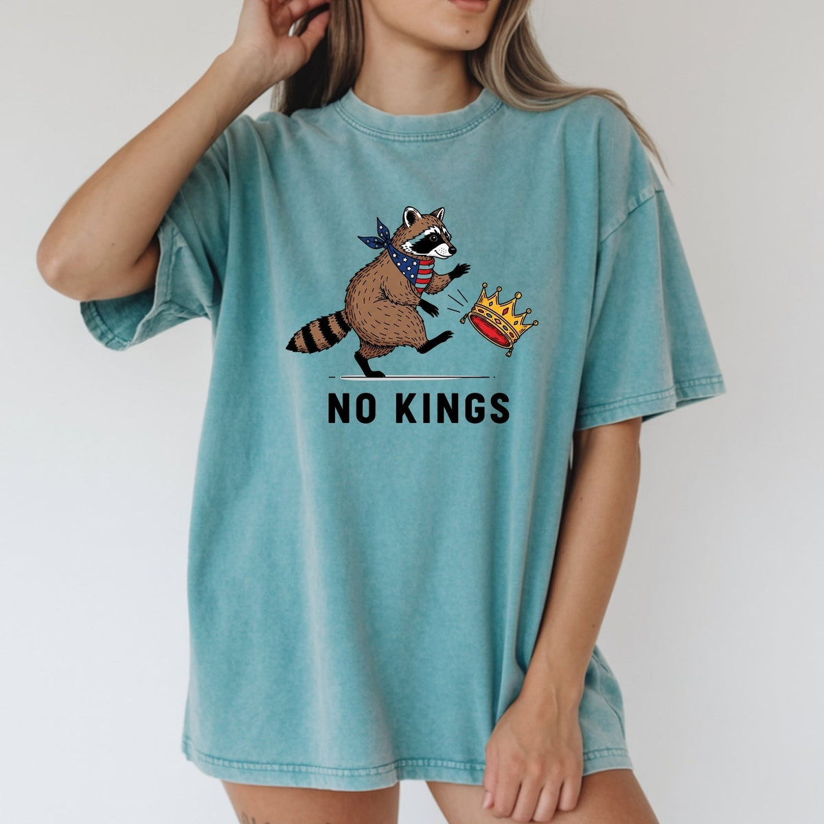 No Kings Raccoon Graphic T-Shirt - Freedom and Independence product image 15