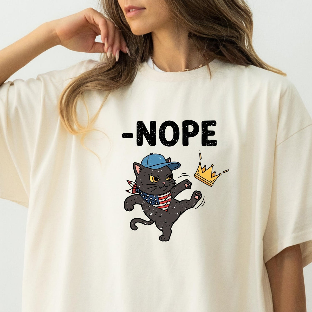 No Kings in America Tee – Black Cat Parody Shirt – Liberty product image 18