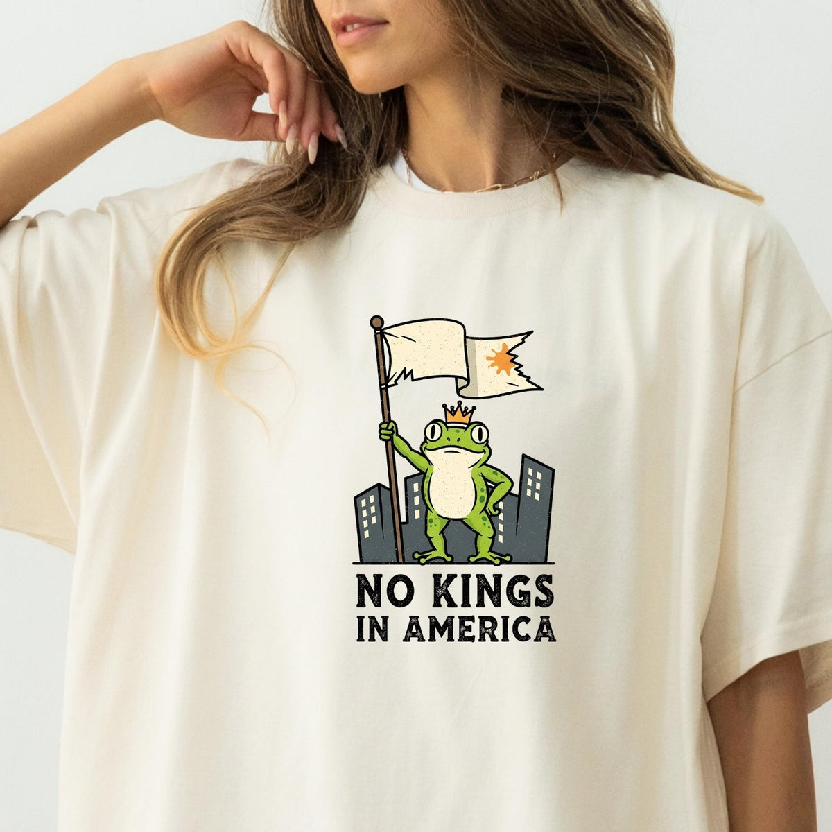 No Kings in America Frog T-Shirt – Rebellious Cartoon product image 40