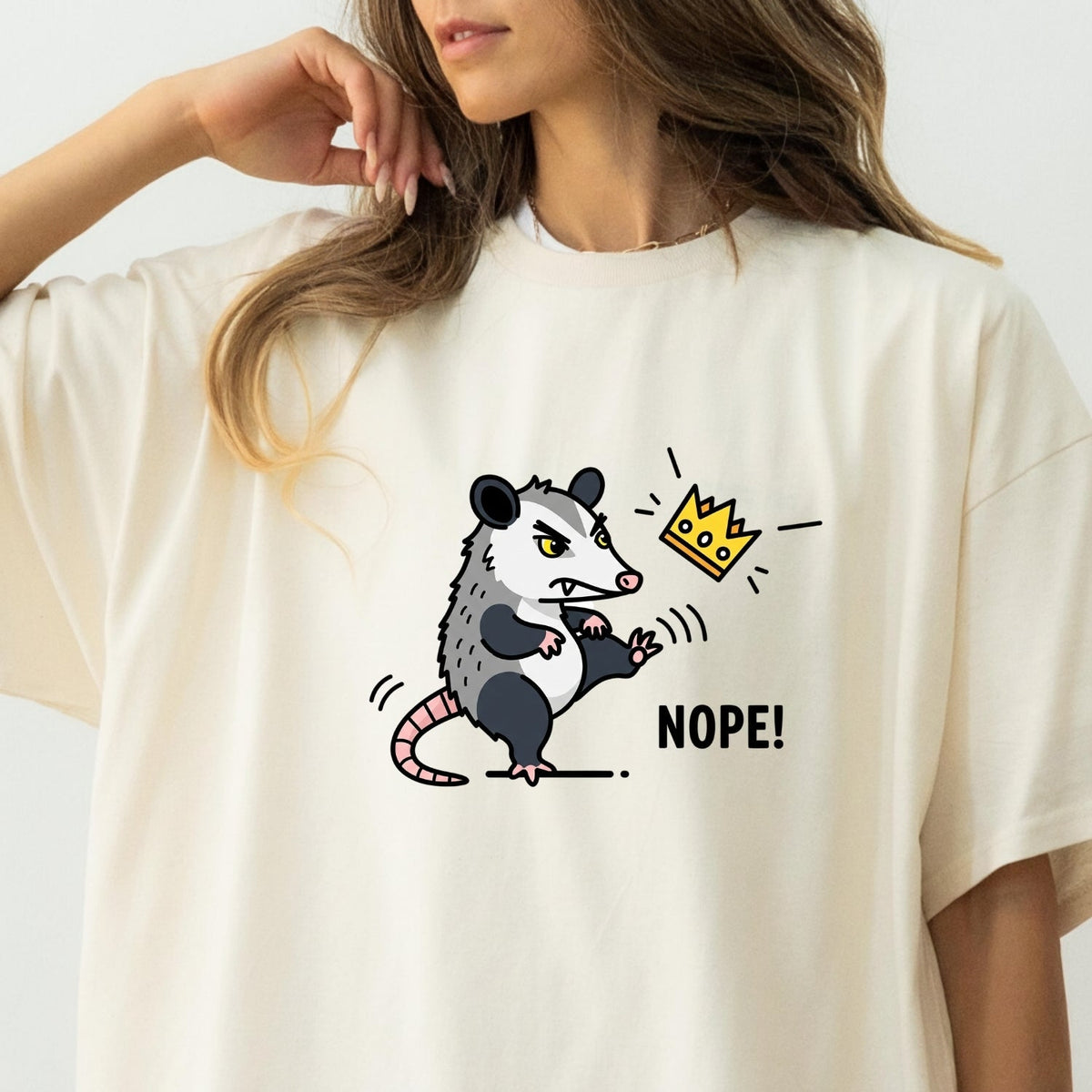 Nope Possum T-Shirt – No Kings Funny Graphic Tee – Grumpy product image 20