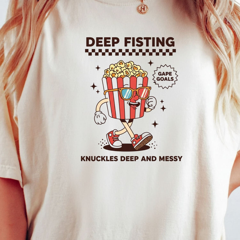Funny Deep Fisting Popcorn T-Shirt - Retro Humor Tee product image 17