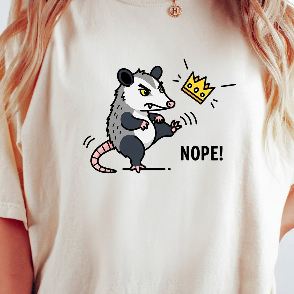 Nope Possum T-Shirt – No Kings Funny Graphic Tee – Grumpy product image 21