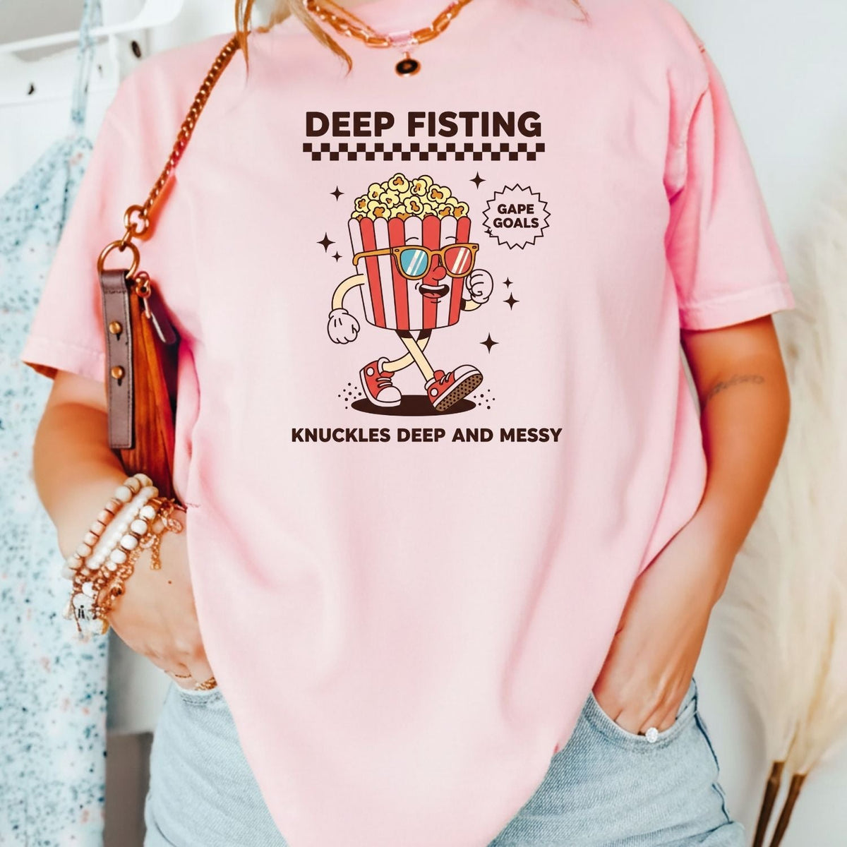 Funny Deep Fisting Popcorn T-Shirt - Retro Humor Tee product image 18