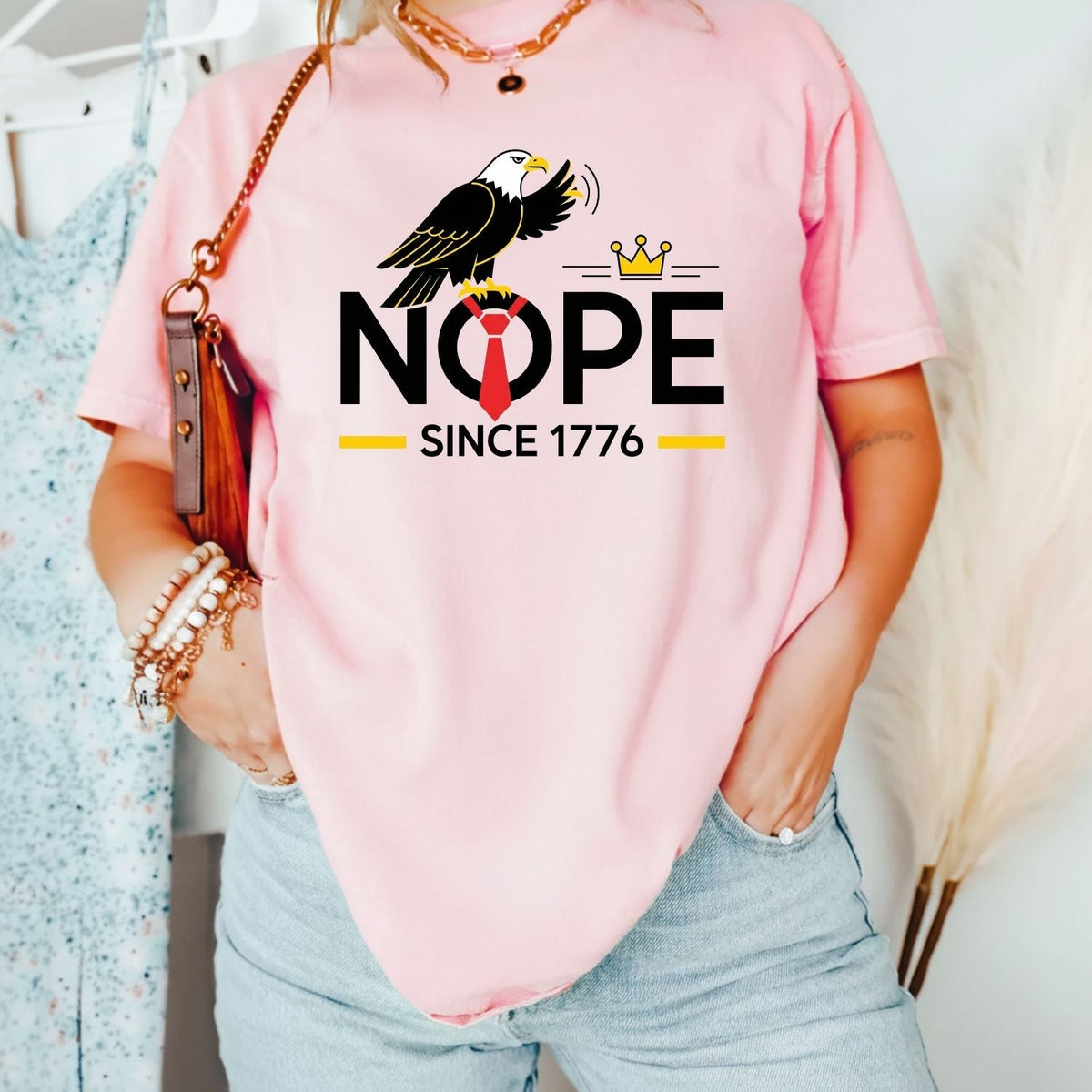Bald Eagle NOPE Since 1776 T-Shirt – No Kings in America product image 16
