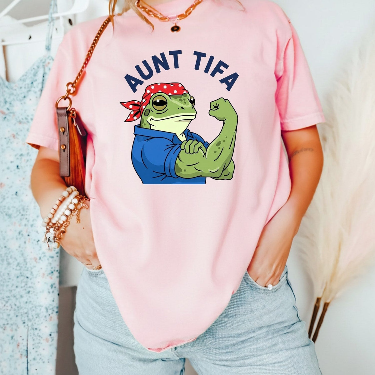 Aunt Tifa Resist Frog T-Shirt – Humorous Graphic Tee for product image 20