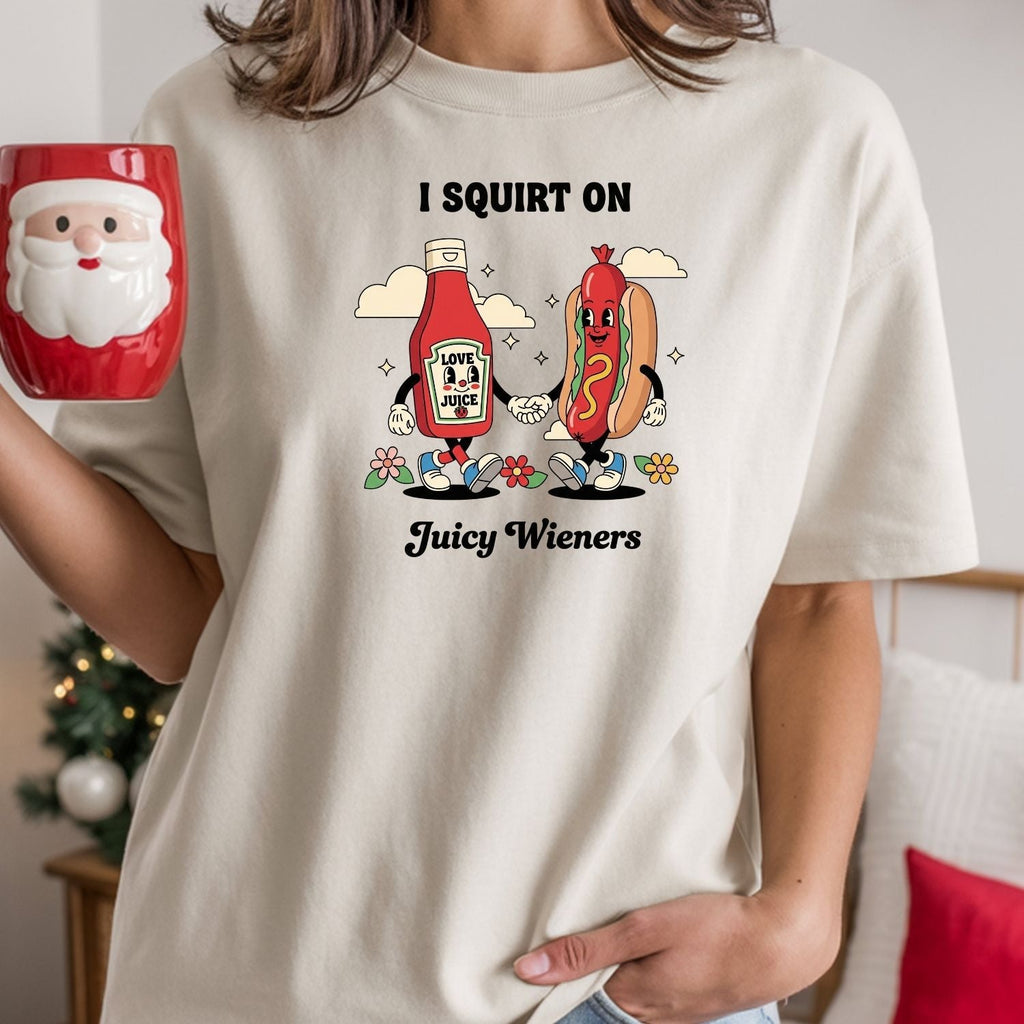 Funny I Squirt On Juicy Wieners Graphic Tee - Hot Dog Meme product image 19