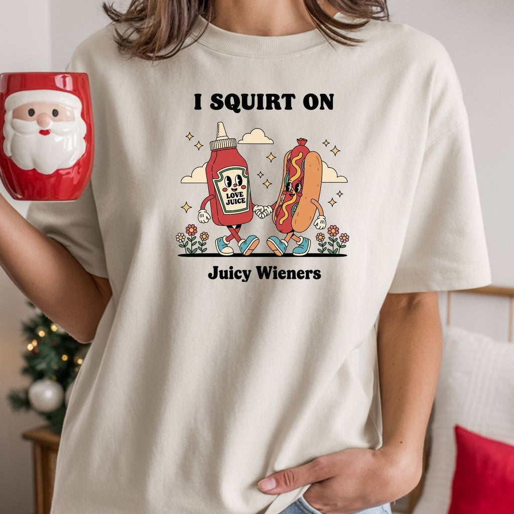 Retro Funny I Squirt On Juicy Wieners Hot Dog Tee - Raunchy product image 22