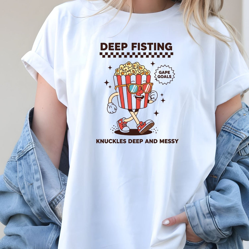 Funny Deep Fisting Popcorn T-Shirt - Retro Humor Tee product image 20