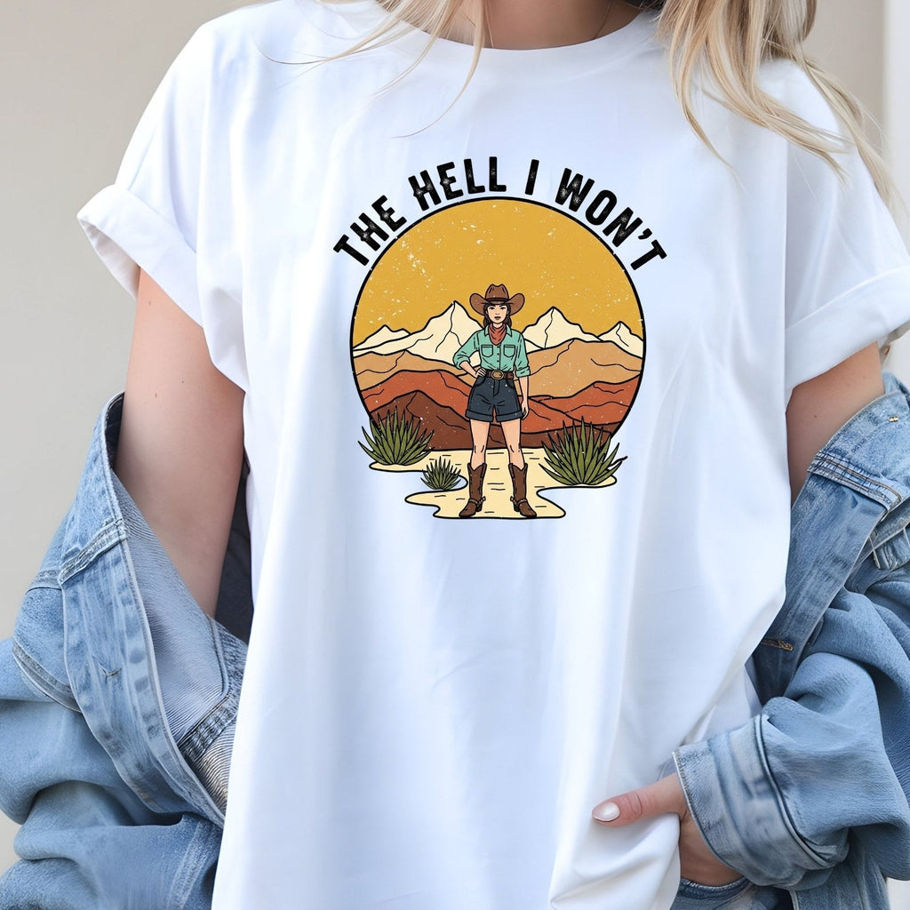The Hell I Won’t Shirt – Retro Feminist Tee, Women’s product image 16