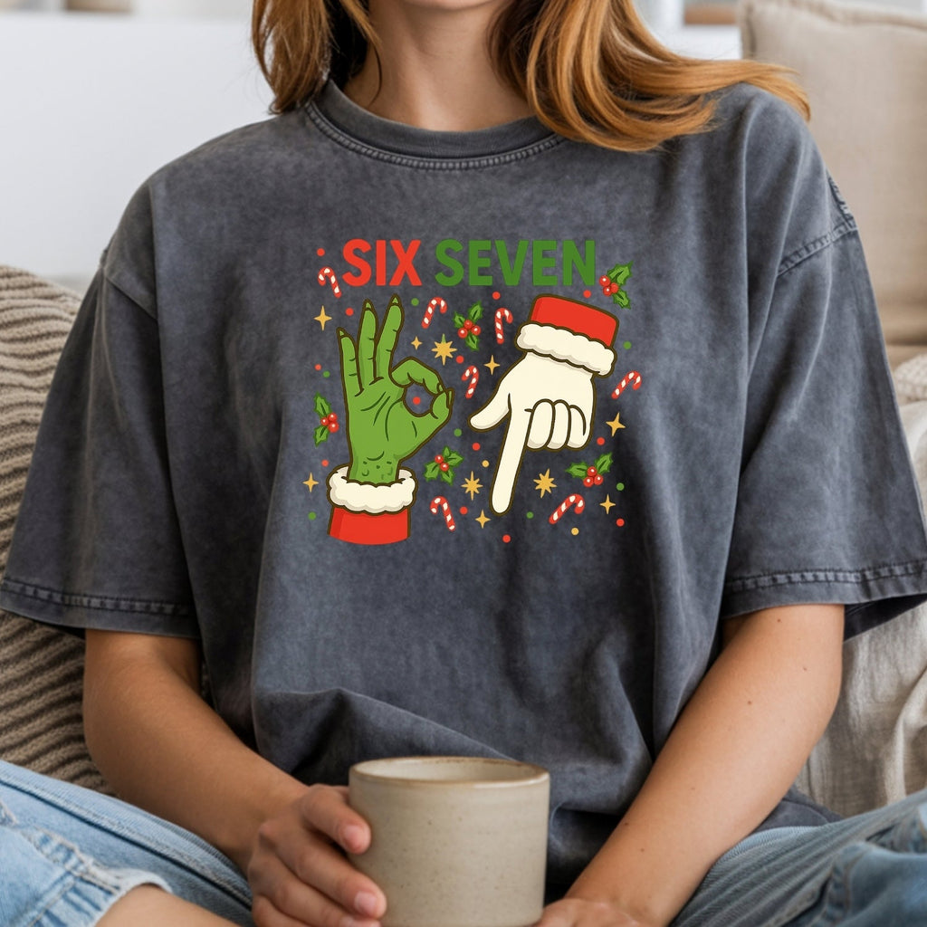6 7 Meme Christmas Tee – Funny Santa Holiday Graphic Shirt product image 16