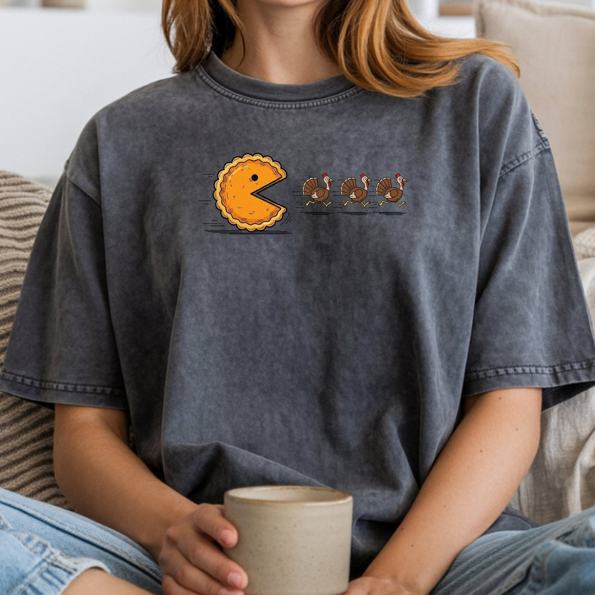 Retro Turkey Chase Shirt – Funny Thanksgiving Pumpkin Pie product image 19