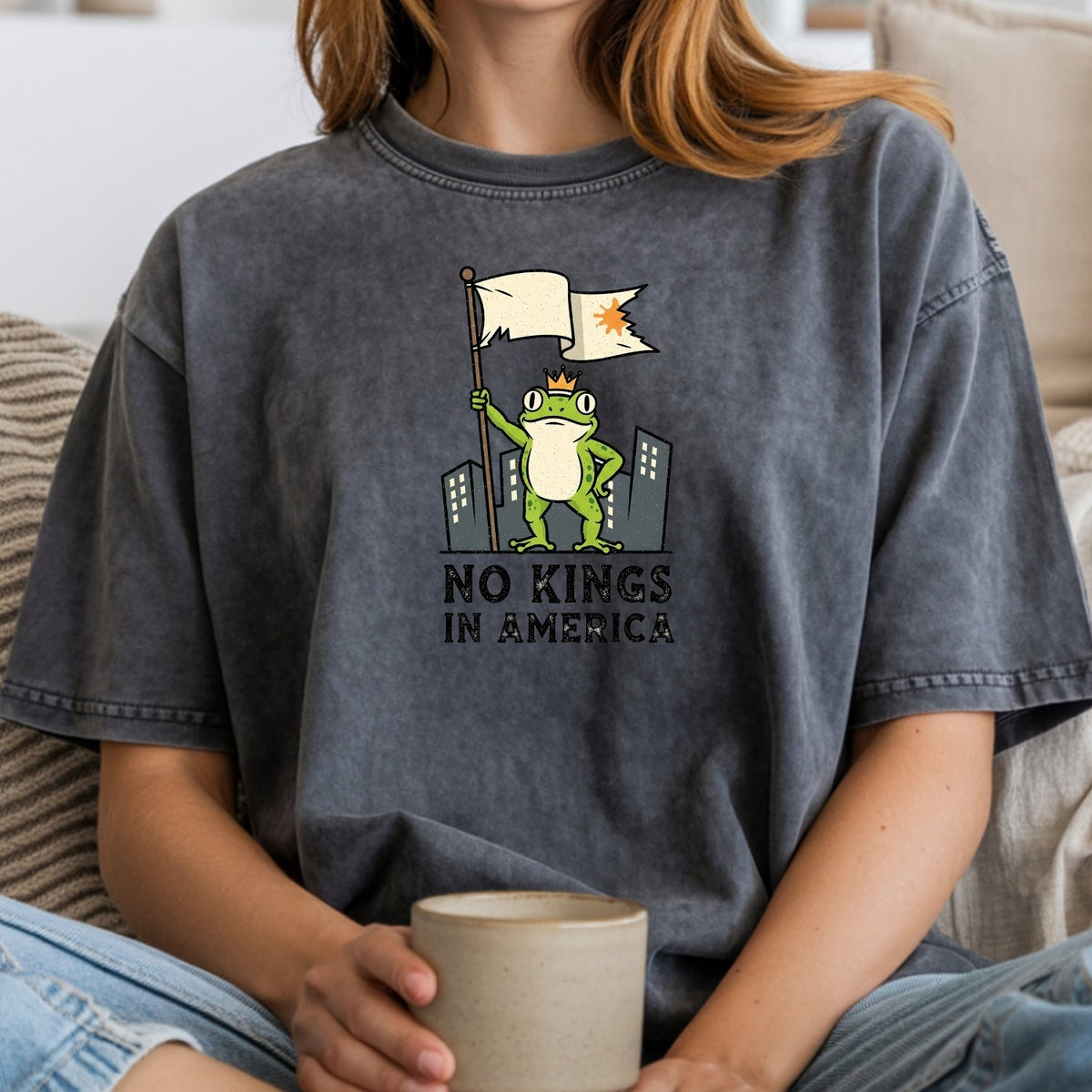 No Kings in America Frog T-Shirt – Rebellious Cartoon product image 43