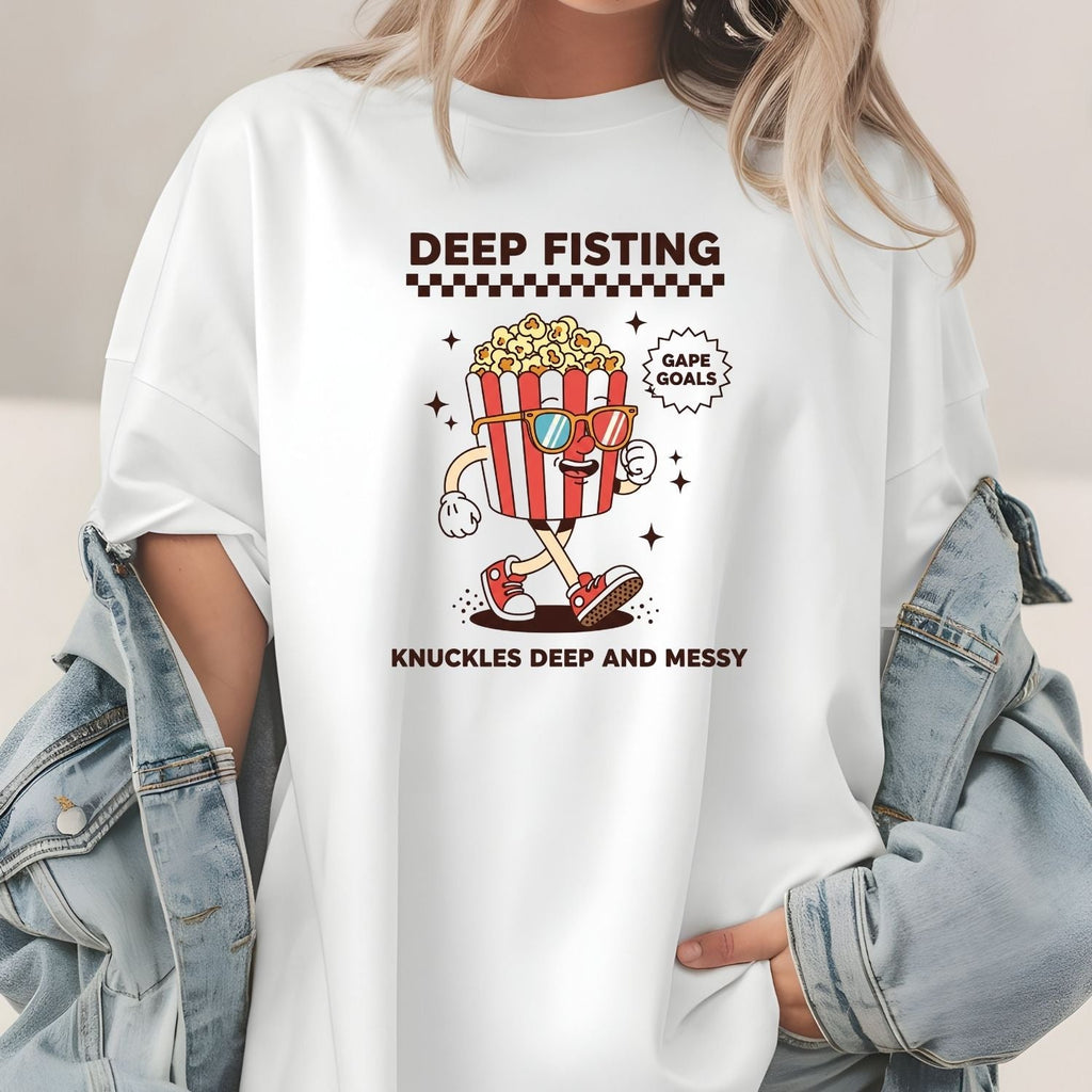 Funny Deep Fisting Popcorn T-Shirt - Retro Humor Tee product image 21