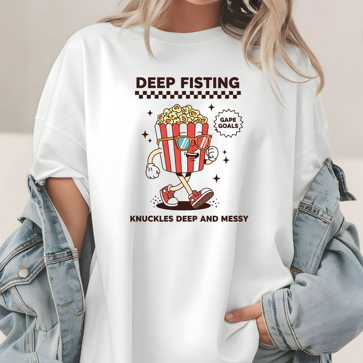 Funny Deep Fisting Popcorn T-Shirt - Retro Humor Tee product image 21