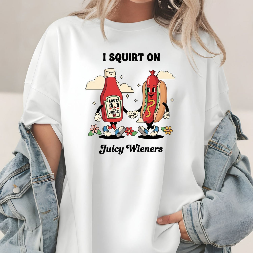Funny I Squirt On Juicy Wieners Graphic Tee - Hot Dog Meme product image 20