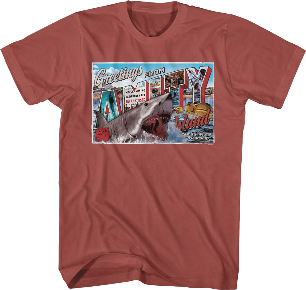 50th Anniversary Postcard Jaws T-Shirt product image 1